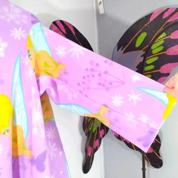 Disney Fairies Tinkerbell Snuggler Robe Blanket with Arms Fairy Tink Cozy - Picture 14 of 17